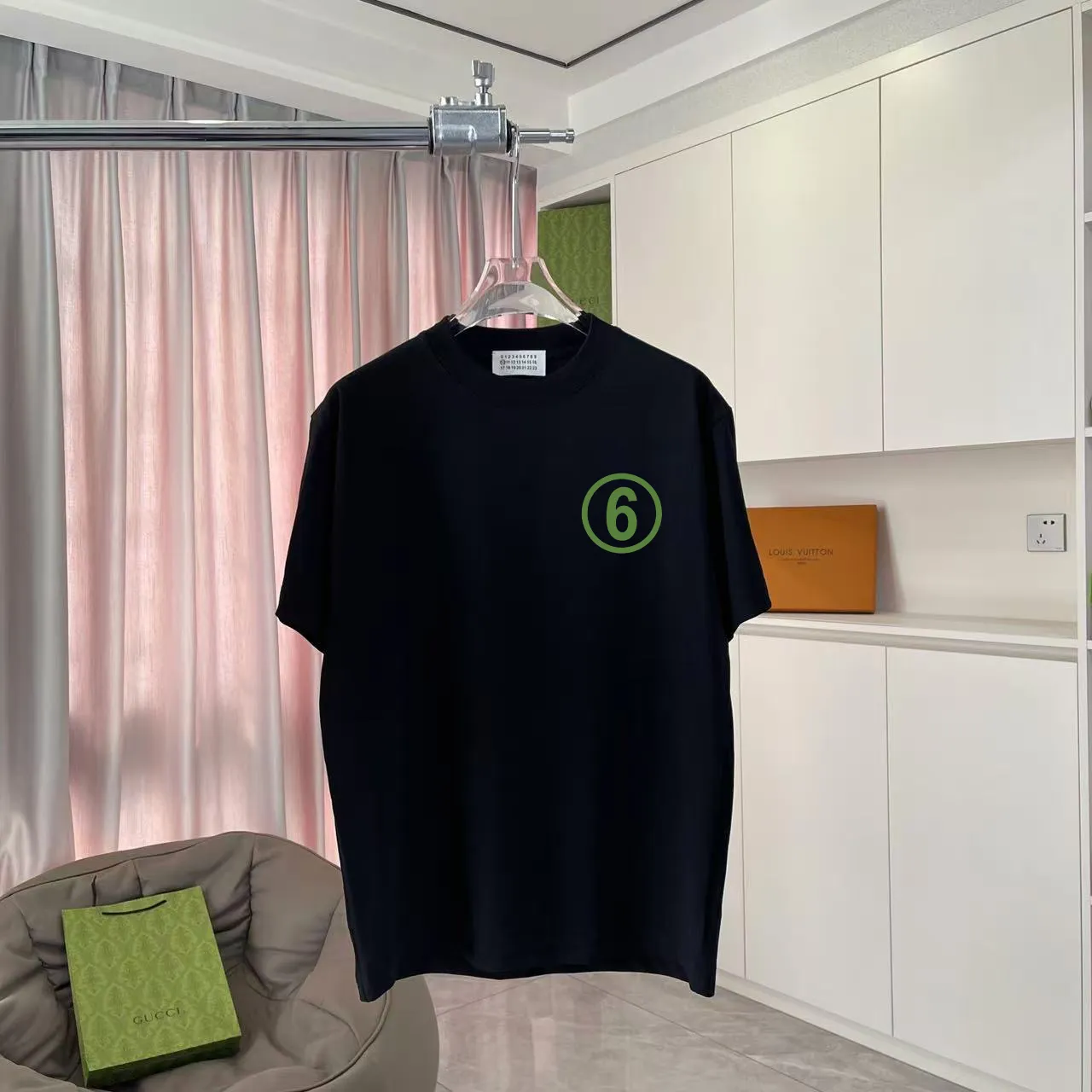 MM 6 2025 New Arrival logo 300g t Same Style Size：S M L XL XXL ：Black White Blue Gray